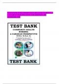 TEST BANK FOR COMMUNITY HEALTH NURSING A CANADIAN PERSPECTIVE 5TH EDITION, BY STAMLER, YIU