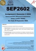 SEP2602 Assignment 2 (COMPLETE ANSWERS) Semester 2 2024 - DUE 20 September 2024