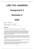 LRM3702 ASSIGNMENT 4  SEMESTER 2, 2024 WRITTEN ANSWERS