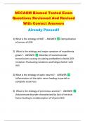 NCCAOM Biomed Tested Exam  Questions Reviewed And Revised  With Correct Answers  Already Passed!! 