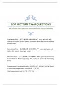 BOP MIDTERM EXAM QUESTIONS WITH GUARANTEED ACCURATE ANSWERS