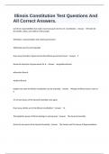  Illinois Constitution Test Questions And All Correct Answers.