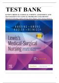 Test Bank For Lewis's Medical-Surgical Nursing, 12th Edition by Mariann M. Harding, Jeffrey Kwong, Debra Hagler Chapter 1-69 | Complete Guide Newest Version 202425{  GRADE A+}