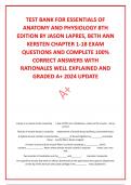 TEST BANK FOR ESSENTIALS OF ANATOMY AND PHYSIOLOGY 8TH EDITION BY JASON LAPRES, BETH ANN KERSTEN CHAPTER 1-18 EXAM QUESTIONS AND COMPLETE 100% CORRECT ANSWERS WITH RATIONALES WELL EXPLAINED AND GRADED A+ 2024 UPDATE