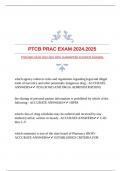 PTCB PRAC EXAM 2024.2025 WITH GUARANTEED ACCURATE ANSWERS 