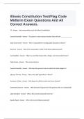  Illinois Constitution Test/Flag Code  Midterm Exam Questions And All Correct Answers.