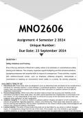 MNO2606 Assignment 4 (ANSWERS) Semester 2 2024 - DISTINCTION GUARANTEED