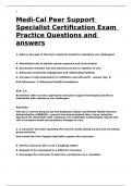 Medi-Cal Peer Support Specialist Certification Exam Practice Questions and answers.