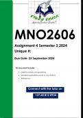 MNO2606 Assignment 4 (QUALITY ANSWERS) Semester 2 2024