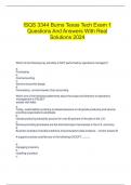  ISQS 3344 Burns Texas Tech Exam 1 Questions And Answers With Real Solutions 2024