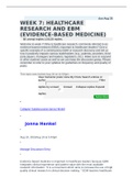 HSM 541 WEEK 7 HEALTHCARE RESEARCH AND EBM (EVIDENCE-BASED MEDICINE)