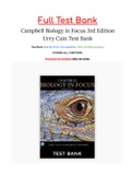 Campbell Biology in Focus 3rd Edition Urry Cain Test Bank