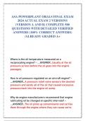 ASA POWERPLANT ORALS FINAL EXAM  2024 ACTUAL EXAM 2 VERSIONS  (VERSION A AND B) COMPLETE 500  QUESTIONS WITH DETAILED VERIFIED  ANSWERS (100% CORRECT ANSWERS)  /ALREADY GRADED A+