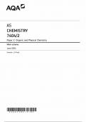 2024 AQA AS CHEMISTRY MARK SCHEME PAPER 2 (7404/2: Organic and Physical Chemistry)