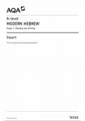 AQA A LEVEL MODERN HEBREW PAPER 1 INSERT 2024 (7672/1 : Reading and Writing)