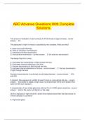  ABO Advance Questions With Complete Solutions.