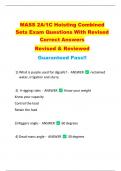 MASS 2A/1C Hoisting Combined  Sets Exam Questions With Revised  Correct Answers   Revised & Reviewed  Guaranteed Pass!!  