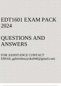 EDT1601 Exam pack 2024(Questions and answers)