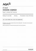 AQA A LEVEL MODERN HEBREW PAPER 3 TRANSCRIPT 2024 (7672/3:Listening Test Transcript )