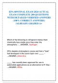 EPA 609 FINAL EXAM 2024 ACTUAL  EXAM COMPLETE 200 QUESTIONS  WITH DETAILED VERIFIED ANSWERS  (100% CORRECT ANSWERS)  /ALREADY GRADED A+ 