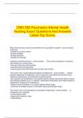 CMN 350 Psychiatric-Mental Health Nursing Exam Questions And Answers Latest Top Score.