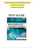 TEST BANK for Basic and Applied Concepts of Blood Banking and Transfusion Practices 5th Edition By Howard, Verified Chapters 1 - 16, Complete Newest Version