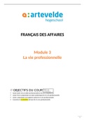 1BEM - FdA - Module 3: la vie professionnelle