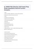  IL OSFM FAE (Section VIII Foam) Prep Exam Questions And All Correct Answers.