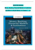 SOLUTION MANUAL For Money, Banking, Financial Markets and Institutions, 2nd Edition by Brandl Michael, Verified Chapters 1 - 24, Complete