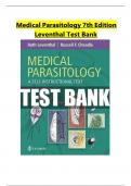 TEST BANK for Medical Parasitology: A Self-Instructional Text, 7th Edition by Leventhal; Cheadle, All 11 Chapters Covered, Verified Latest Edition