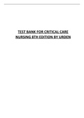  Critical Care Nursing Diagnosis and Management, 8th Edition, Linda Urden Test Bank All Chapters