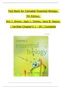 TEST BANK For Campbell Essential Biology, 7th Edition by Simon & Dickey, All 29 Chapters Covered, Verified Latest Edition