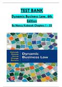 Dynamic Business Law, 6th Edition Test Bank By Nancy Kubasek, ISBN: 9781260733976, All 52 Chapters Covered ,Latest Edition