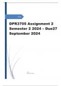 DPR3705 Assignment 2 Semester 2 2024 – Due 27 September 2024.