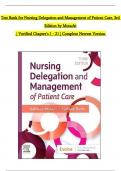 TEST BANK For Nursing Delegation and Management of Patient Care, 3rd Edition by Motacki  All Chapters 1 to 21 complete Verified editon ISBN:9780323696838