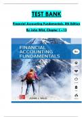 Test Bank For Financial Accounting Fundamentals, 8th Edition By John Wild, All 1-13 Chapters Covered ,Latest Edition ISBN:9781260728606