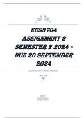 ECS3704 Assignment 2 Full Solutions Semester 2 2024 - DUE 20 September 2024 