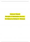 Instructor Manual Principles of Information Security, 7th Edition by Michael E. Whitman