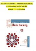 TEST BANK For Rosdahl's Textbook of Basic Nursing, 12th Edition by Caroline Rosdahl  All Chapters 1 to 103 complete Verified editon ISBN: 9780323759205