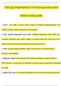 Chicago Department of Aviation ground motor vehicle study guide Questions And Answers Latest 2024/ 2025 Graded A+ | 100% Verified!