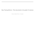 ray tracing mirrors this documents is for grade 10 science