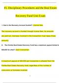 FL Disciplinary Procedures and the Real Estate Recovery Fund Unit Exam Questions And Answers Latest 2024/ 2025 Graded A+ | 100% Verified!