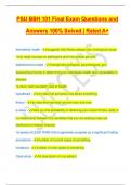 PSU BBH 101 Final Exam Questions and Answers 100% Solved | Rated A+