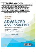 TEST BANK For Advanced Assessment Interpreting Findings and Formulating Differential Diagnoses, 5th Edition by Goolsby, Verified Chapters 1 - 22, Complete Newest Version