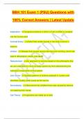 BBH 101 Exam 1 (PSU) Questions with 100% Correct Answers | Latest Update