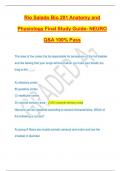 Rio Salado Bio 201 Anatomy and Physiology Final Study Guide- NEURO Q&A 100% Pass