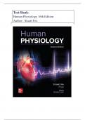 Test Bank For Human Physiology 16th Edition ( Stuart Fox, 2024-2025) All Chapters 1-20|| Latest Edition 