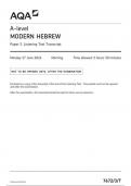 AQA HEBREW  7672 paper 3 T TRAN ModernHebrew A 17June 2024