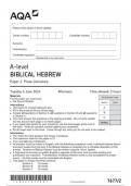 AQA HEBREW  7677 paper 2 question paper BiblicalHebrew A 4June 2024