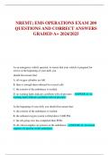 NREMT; EMS OPERATIONS EXAM 200 QUESTIONS AND CORRECT ANSWERS GRADED A+ 2024/2025